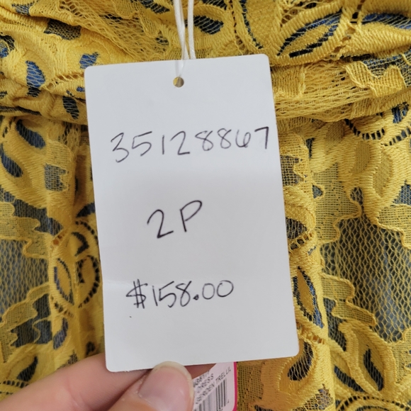 Anthro Tracy Reese Niki lace yellow mini dress 2P nwt - Picture 4 of 5